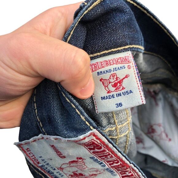 Vintage True Religion Jeans Size 36 RAINBOW BILLY Blue - Picture 8 of 10